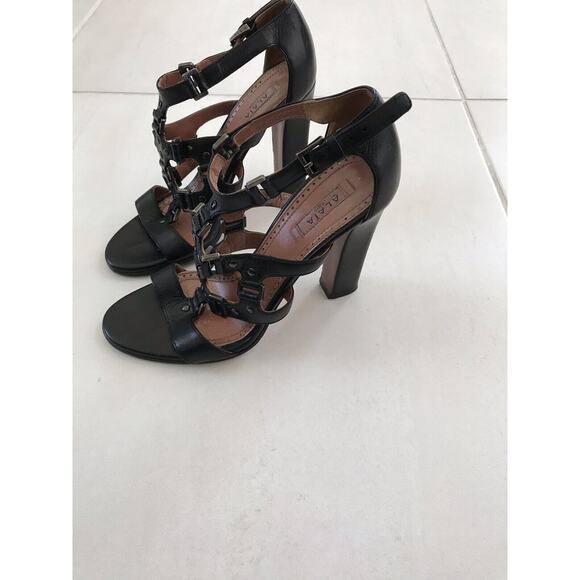 Alaia Paris Leather Strappy Studded Sandals Heels Italy - Picture 7 of 11